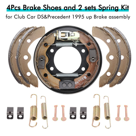 Golf Cart Brake Shoes And Spring Kit To Boost Braking Power For Club Car DS And Precedent 1995 Up shown in kit format