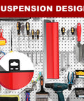 24 Inch Drywall Skimming Blade With Replaceable 0.38mm Stainless Steel Blade For Gyprock Drywall And Wall Board Finishing With Ergonomic Grip Pro Grade Heavy Duty For Quick Coverage And Smooth Flawless Walls displayed in suspension design on a pegboard with tools