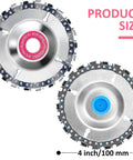 Five Piece Five Eighth Inch Chain Disc Saw Blades For Angle Grinders With 22 Teeth Wood Carving Discs Product Size 4 inch 100 mm