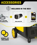 Accessories included with 8500 Watt Dual Fuel Portable Inverter Generator with Quiet Technology and CO Shield