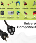 100 Ft Outdoor Extension Cord 14/3 SJTW Black Contractor Grade Weather Resistant Durable Not For EV Chargers Heavy Duty
