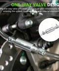 Close-up of one-way check valve in Pro Grade Brake Bleeder Kit for Hydraulic Disc and Clutch Systems 2 Pack With 100ml Syringes 50cm Hoses