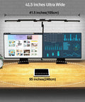 Dope Transformable LED Desk Lamp With Clamp For Home Office And Studio 41.5 Inch Architect Style above dual monitors