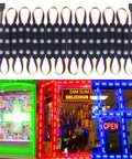 Waterproof Window Lights for Storefront Advertising RGB LED Modules with Remote Control 12V 5050 20Ft Run Two Pack in display