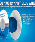 Blue Insulated Kynar Copper Wire Roll 30 AWG 100 Ft For Wire Wrapping Prototyping Power Supply Medical And Aerospace Projects