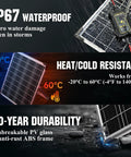 12V Solar Battery Charger Kit With MPPT Controller, 25W Waterproof Panel, heat and cold resistant, outdoor longevity
