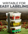 Colored Masking Tape Pack, 3 Rolls (0.94 in x 20 yd / 24 mm x 18.3 m), Red Yellow Green used for labeling food containers