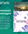 Packaging for Steady Vintage Truck Wall Art Print For Rustic Home Decor, showing print partially visible from an envelope