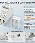 Tough As Nails 32A DC Miniature Circuit Breaker Rated Up To 600VDC with a high-performance polymer enclosure and secure terminal design.