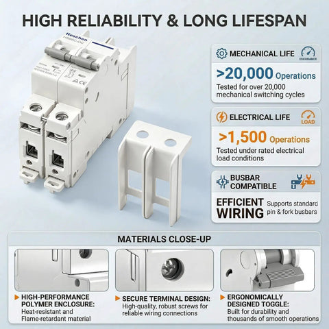 Tough As Nails 32A DC Miniature Circuit Breaker Rated Up To 600VDC with a high-performance polymer enclosure and secure terminal design.