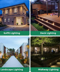 Outdoor recessed LED landscape lights 12-24V low voltage dimmable heavy duty soffit and deck flush mount IP67 waterproof lighting