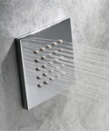 Top Tier Led Thermostatic Shower System With 60X80Cm Shower Panel Rainfall Waterfall And Mist Functions smooth body jets flowing water.