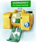8 Gallon Portable Eye Wash Station With Wall Mount OSHA Compliant Emergency Eyewash With Mirror And Dual Spray Nozzles