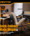 Magnetic Dust Collection Fittings Kit For Four Inch And Two And A Half Inch Quick Connect Hose To Woodworking Machines setup