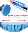 Twelve Piece Set Of Five To Six Inch Car Polisher Bonnets Microfiber Polishing Covers Waxer Bonnets Buffing Pads With Elastic Stretch Fit For Auto Detailing And Waxing blue microfiber bonnet with elastic fit for 5-6 inch car polisher