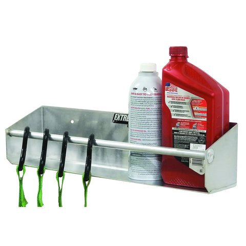 Wall Mount Aluminum Tie Down Hanger Storage Rack Shelf For Enclosed Trailer, Shop, Or Garage, Keeps Aerosol Cans, Jugs, And Gear Organized