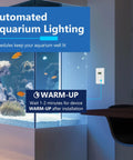 Programmable Digital Timer Switch For Lights, Fans, And Motors With Simple Setup, installed near an aquarium, wall plate included.