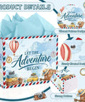 Awesome 13 Inch Travel Gift Bag Kit With Retirement Card Sky Blue Tissue Paper Vintage Envelope Set For Adventure Sendoff Party Gift Wrap Totally Dope Package Idea For Friends Moving Away Or College Graduation Events So You Love.