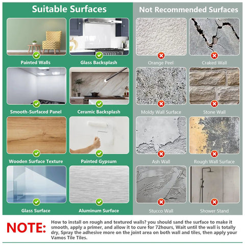 DIY Friendly Peel And Stick Kitchen Backsplash Tiles 12x12 Premium 3D Wall Tiles 10 Sheets Easy No Mess Install Eco Friendly 40 Percent More Coverage Than 10x10 displayed on suitable surfaces like painted walls and ceramic backsplash, unsuitable on rough surfaces like cracked walls.