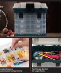 Image of Ultra Handy Portable Tool Box Small Parts Organizer With Four Removable Drawers And Customizable Compartments