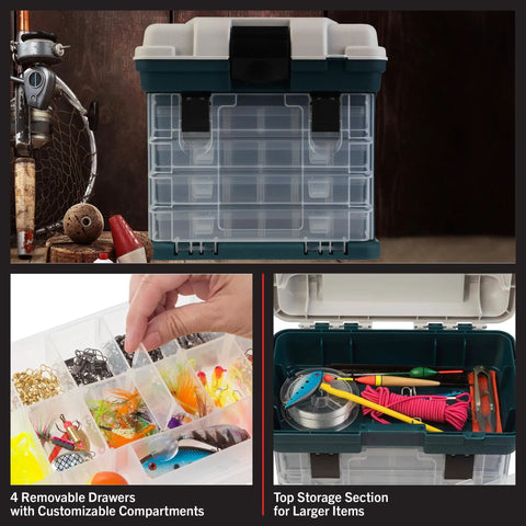 Image of Ultra Handy Portable Tool Box Small Parts Organizer With Four Removable Drawers And Customizable Compartments