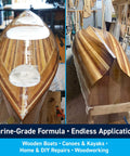 Pro Grade Epoxy Kit For Marine Grade Resin And Hardener Crystal Clear For Woodworking Fiberglass Boat Building And Repairs 1.5 Quart Medium Low Viscosity Non Blushing System used on wooden boat