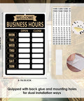 Open Closed Flip Sign Set For Window And Door Black Double Sided Open Closed Sign with gold accents over fruit aisle