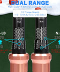 Half Inch Drive Torque Wrench Pro Grade With Dual Range Scales 10 To 170 Ft Lb 13.6 To 230.5 Nm detail view of dual scales