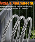 Stainless Steel Cable For Railing 100 Ft Long 3 16 Inch T316 Wire Rope 7x19 Build Heavy Duty 3700 Lbs Breaking Strength with railing