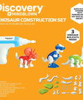 90 Piece Dino Construction Set With Kid Safe Power Screwdriver And Screws Build Brachiosaurus T Rex And Triceratops Action Model Kit