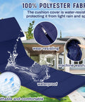 Set Of 4 Outdoor Hanging Lounge Chair Cushions Replacement Kit With Cushion Pad Umbrella Fabric And Shade Cloth For Curved Chaise Hammock Porch Swing Waterproof And Humidity Resistant Dark Blue
