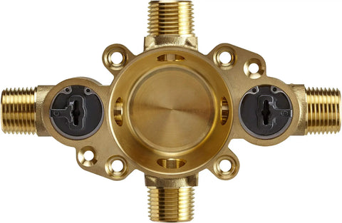 Rite Temp Pressure Balance Shower Valve Kit With Cartridge No Fuss Service Stops 5 GPM Flow Half Inch NPT And Sweat Inlets