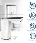 No Fuss 5 Gallon Water Dispenser Pump With USB Recharge, quiet operation, BPA free, chrome spout with size dimensions