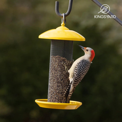 Squirrel Proof Metal Mesh Finch Feeder For Outdoors Hanging Nyjer Seed Tube Bird Feeder 2.5 Lb Large Capacity Rust Resistant