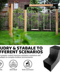 Built To Last Galvanized Steel 2 Way Pergola Brackets Kit For DIY L Shaped Woodworking Fits Standard 6x6 Lumber Actual 5.5x5.5 Outdoor Patio Gazebo Hardware Included 1 Pack, used in wooden swing set structure with durable finish.