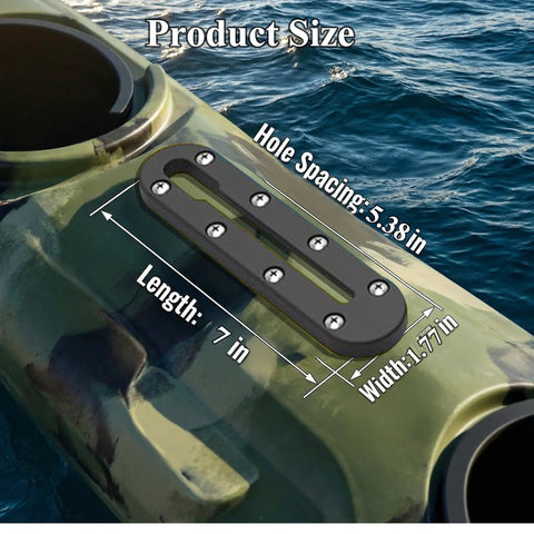 Low Profile Kayak Track Rail System For Universal Mounts With Rock Solid Nylon And 304 Stainless Steel Build, Fits Fishing Rod Holders, Cup Holders, Paddle Holders, Anchors, Fish Finders, And More Kayak Accessories, 7 in x 1.77 in