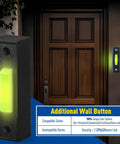 Lighted Doorbell Button Set For Garage Door Opener Switch With LED Light Wall Mounted Push To Exit Ringer Button In Black 2 Pieces