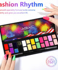 24 Color Hema Free Solid Gel Nail Polish Kit With Ombre Gel And Pat Paint Gel in display with detachable brush and vibrant nails