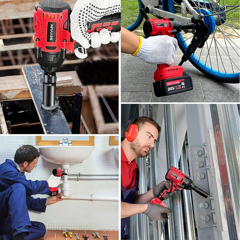 Cordless Half Inch Impact Wrench Beast Delivers 320 Ft Lbs Max Torque, 20V Brushless Motor in various work settings