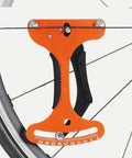 Bike Spoke Tension Meter And Spoke Wrench Kit For Road And Mountain Bikes, Aluminum Alloy Wheel Tool for precise spoke tension in orange.