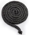Stove door gasket rope, black braided fiberglass, graphite impregnated, 7/8in x 7ft