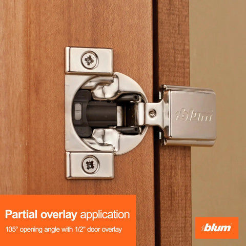 Compact Concealed Soft Close Cabinet Hinges Ten Kits With Twenty Hinges And Screws One Half Inch Overlay 105 Degree Opening