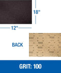 Silicon Carbide 12x18 Floor Sanding Sheets 100 Grit size and back view