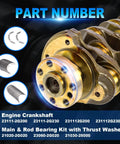 2.4L Engine Crankshaft And Bearings Kit For Hyundai Sonata Santa Fe Tucson And Kia Optima Sportage Sorento Forte