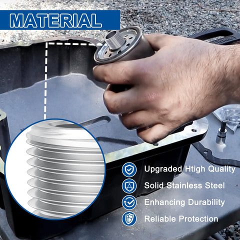 Stainless Steel Spin On Filter Screw Upgrade For 68RFE Transmission In Dodge Ram 2500 3500 With Cummins 6.7L Diesel No Fuss Easy Install Heavy Duty Replacement That Replaces Fragile Plastic Screws And Keeps Your Truck Rolling. Stainless steel filter screw close-up