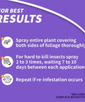 Application instructions for Systemic Insect Control Concentrate for Outdoor Lawn and Garden, Fast Acting Insecticide.