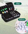 Portable Golf Accessories Organizer Bag With 18 Ball Capacity Glove Holder Case And Glove Shaper durable 600D nylon open view