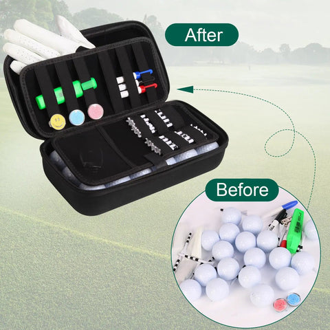 Portable Golf Accessories Organizer Bag With 18 Ball Capacity Glove Holder Case And Glove Shaper durable 600D nylon open view