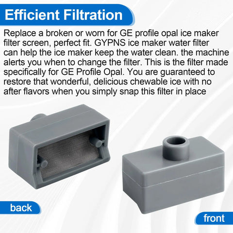 Opal Nugget Ice Maker Filter Screen Replacement For 2.0 And 1.0 Nugget Ice Makers Keeps Water Clean Smooth Ice Easy Snap In Install Premium Filtration For Crystal Clear Ice front and back view