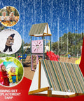 Canopy Replacement For Swing Sets With 600D Oxford Cloth And PVC Coating, 228x109 cm in playground setting.